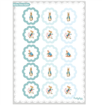 Stickers plancha Peter Rabbit celeste 15s 1u